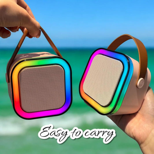 AIRDEC X-BASS Portable Karaoke Wireless Bluetooth Speaker with RGB Lighting and Wireless Microphone