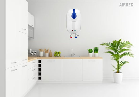 Airdec Instanio 3 L Instant Water Heater (Geyser) With Advanced 4 Level Safety (White Blue), Wall Mounting with 5 Year warranty