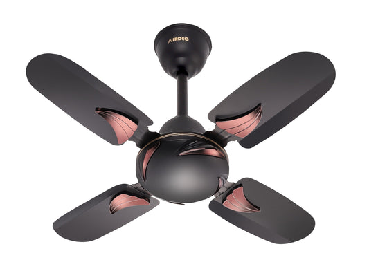 Airdec Fiesta Copper 600 mm High Speed Anti dust Decorative 4 Blade Ceiling Fan (Pack of 1) (Smoke)