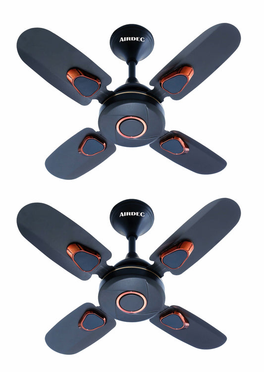 AIRDEC Florence 600 mm 4 Blade Ceiling Fan (Ultra High Speed | Smoke Brown | Pack of 1)
