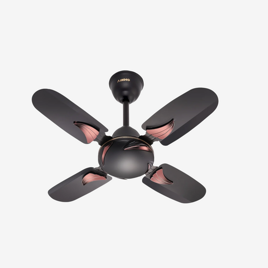 Airdec Fiesta Copper 600 mm High Speed Anti dust Decorative 4 Blade Ceiling Fan (Pack of 1) (Smoke)