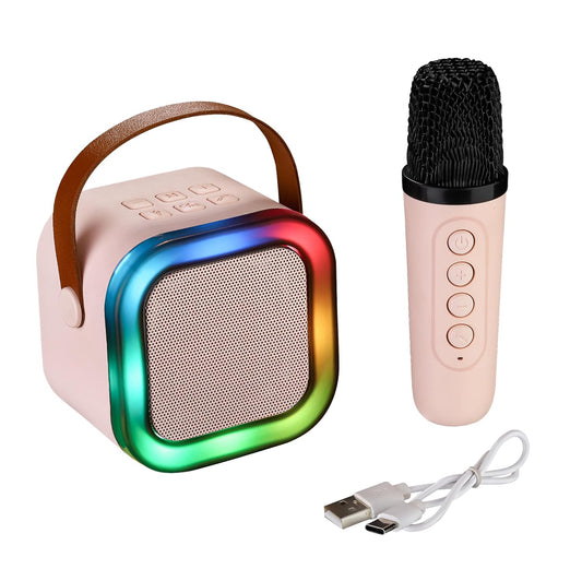 AIRDEC X-BASS Portable Karaoke Wireless Bluetooth Speaker with RGB Lighting and Wireless Microphone
