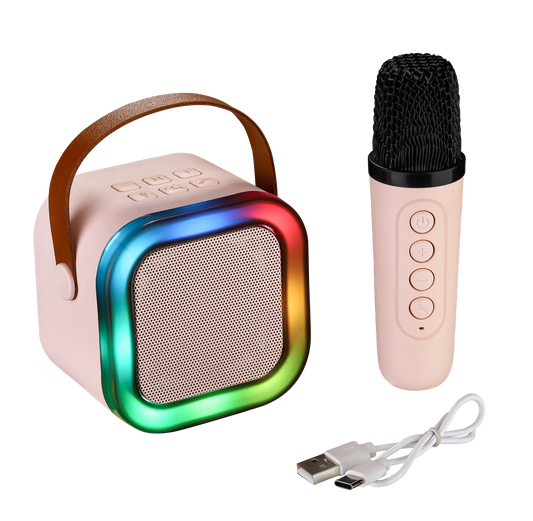AIRDEC AD-05W Mini Karaoke Bluetooth Speaker with Microphone 5 W Bluetooth Speaker  (Multicolor, 5.0 Channel)