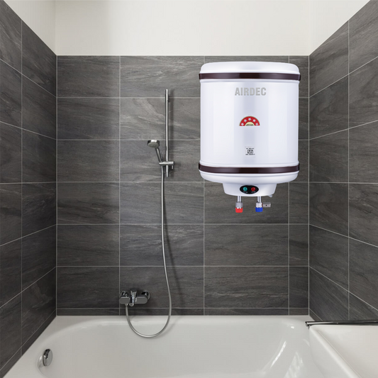 AIRDEC 25L Storage Water Geyser (Popular 10 L Automatic Auto-Cut Off with Installation Kit Water heater, Ivory)